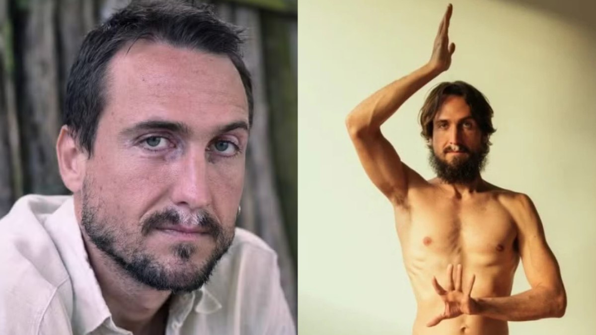 Angel Ferreira é ex-ator da Globo que largou o RJ e hoje mora em um ônibus sem luz elétrica.