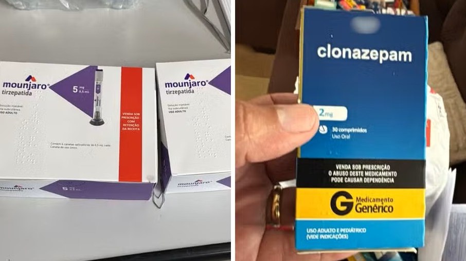 Entre os medicamentos controlados apreendidos, estavam canetas emagrecedoras e antidepressivos