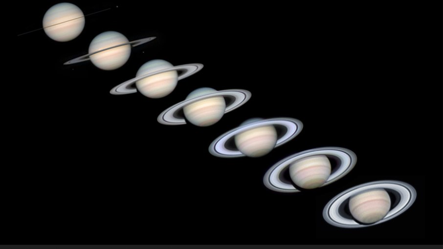 Equinócio de Saturno acontece quando o Sol incide diretamente sobre o equador do planeta. Equinócio de Saturno acontece quando o Sol incide diretamente sobre o equador do planeta.