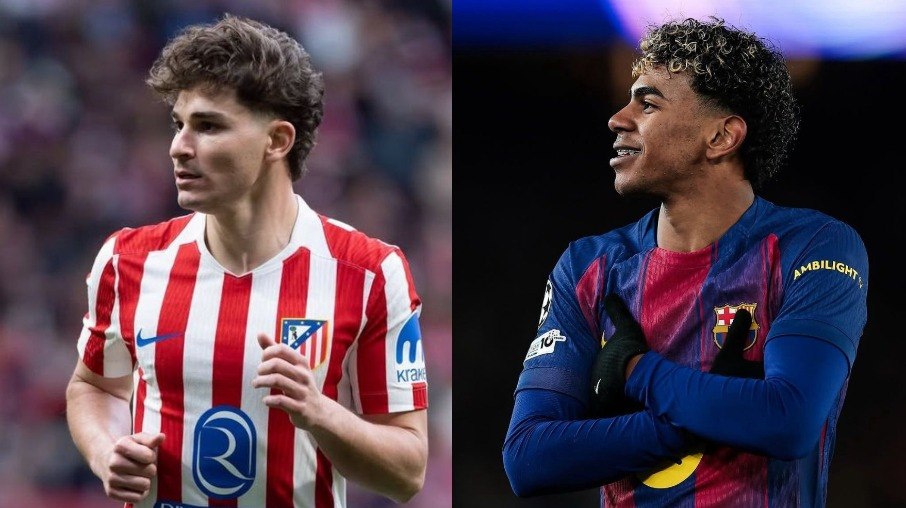 Julián Alvares e Yamal são esperança de gols em Atlético de Madrid x Barcelona