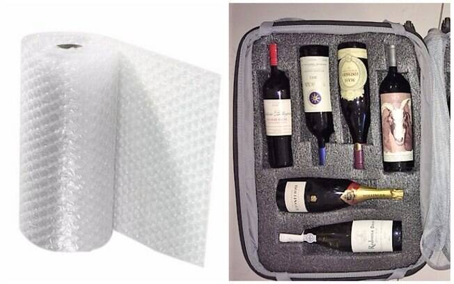 Dá para transportar garrafa de vinho em bagagem apropriada ou com plástico bolha