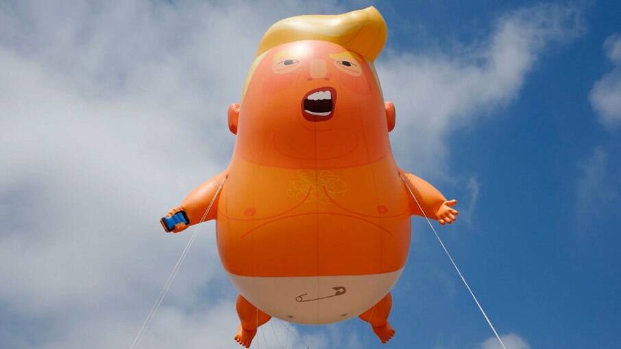 O balão acompanhou Trump em várias de suas viagens internacionais