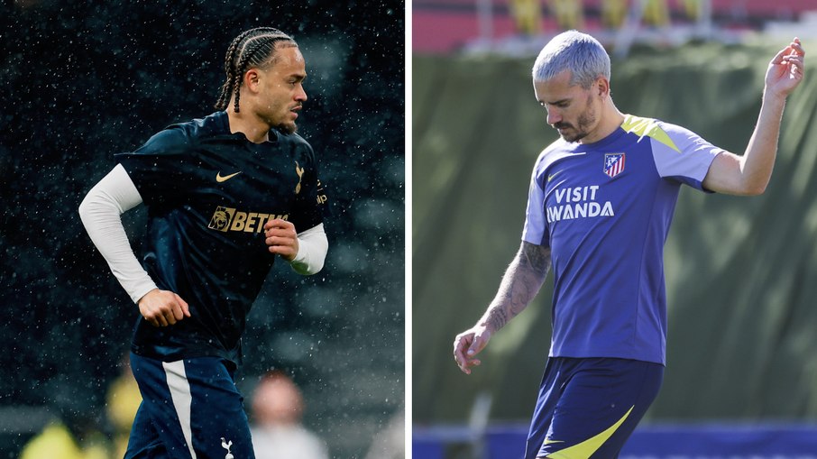 Xavi Simons e Griezmann se enfrentam em Tottenham x Atlético de Madrid