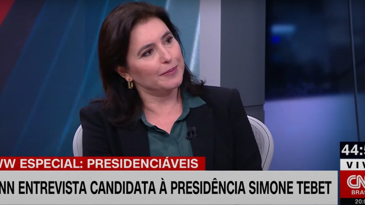 Simone Tebet em entrevista a CNN