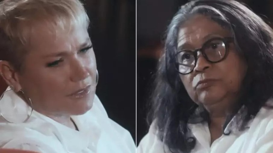 Xuxa e Marlene Mattos em cena do documentário da apresentadora no Globoplay.