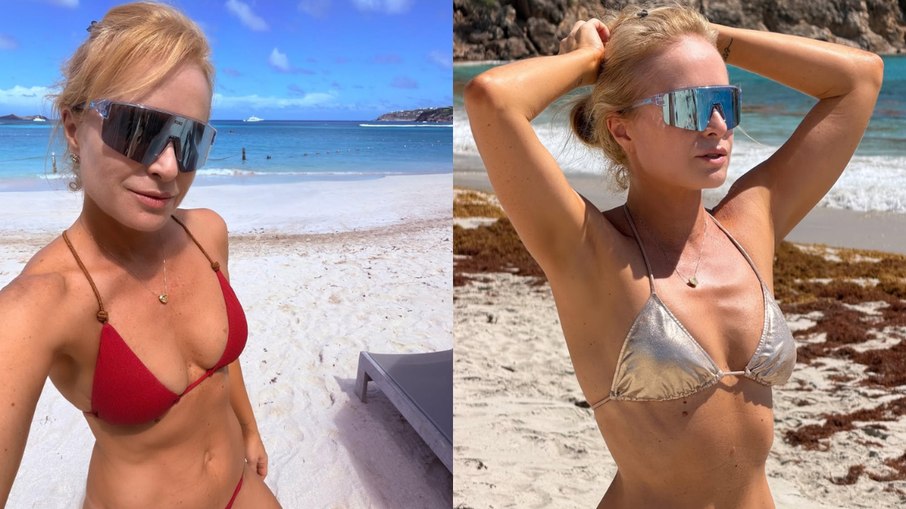 Angélica surge linda em poses de biquíni