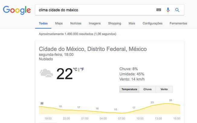 Google informa previsão do tempo nas principais cidades do mundo de acordo com o horário