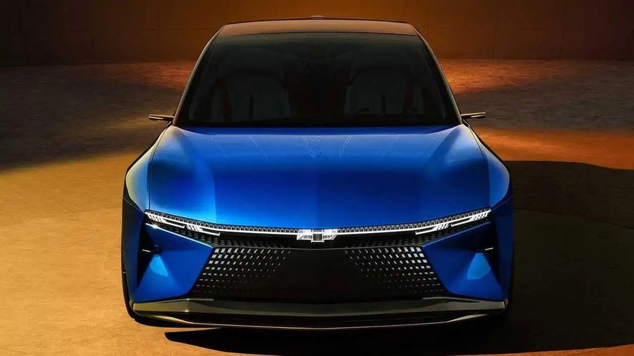 Dianteira do FNR-XE Concept traz grade fechada e iluminação fina, elementos comuns aos estudos elétricos da marca