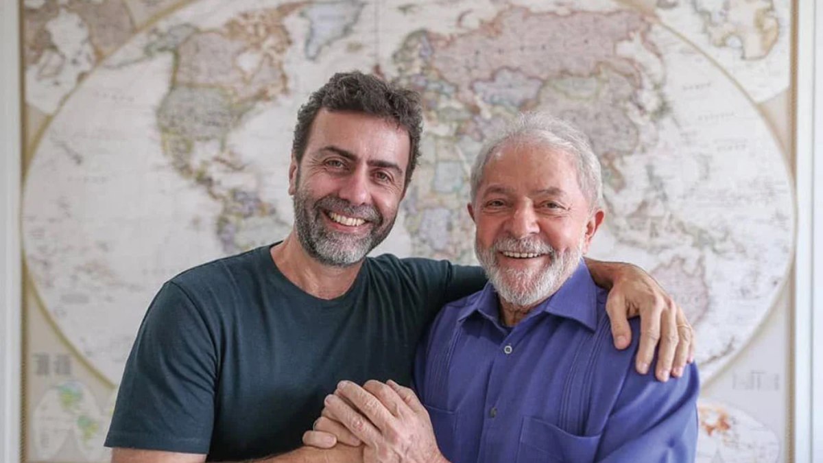 O  pré-candidato ao governo do Rio Marcelo Freixo (PSB) e Lula (PT)