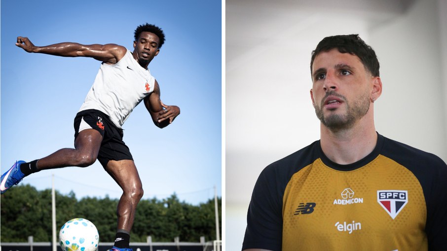 Thiago Mendes defende o Vasco e tenta balançar as redes diante do São Paulo de Calleri