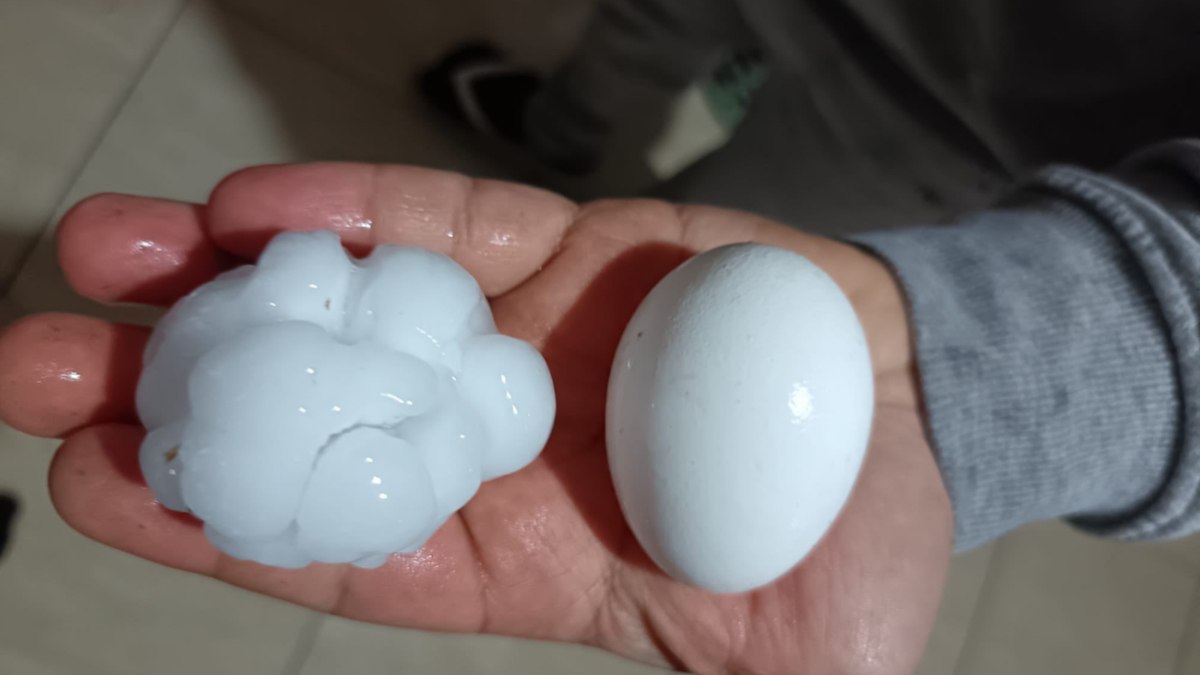 Granizo gigante atingiu Vichadero, no Uruguai, durante a madrugada desta sexta-feira (28)