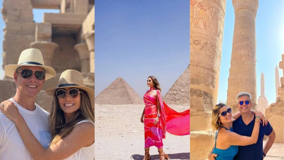 As belezas do Egito atraíram os famosos Márcio Garcia, Carla Diaz, Flávia Alessandra e Otaviano Costa