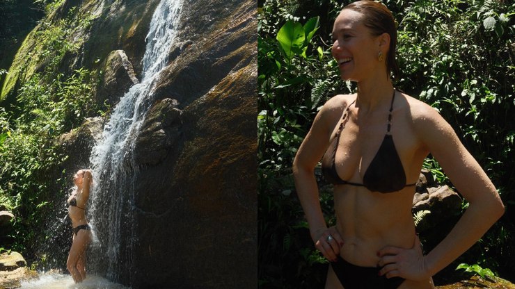 De biquíni, Mariana Ximenes aproveita feriado em cachoeira; fotos
