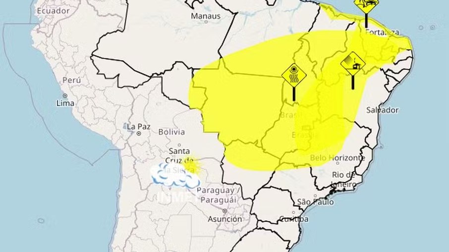 Alertas do Inmet para esta quarta-feira 