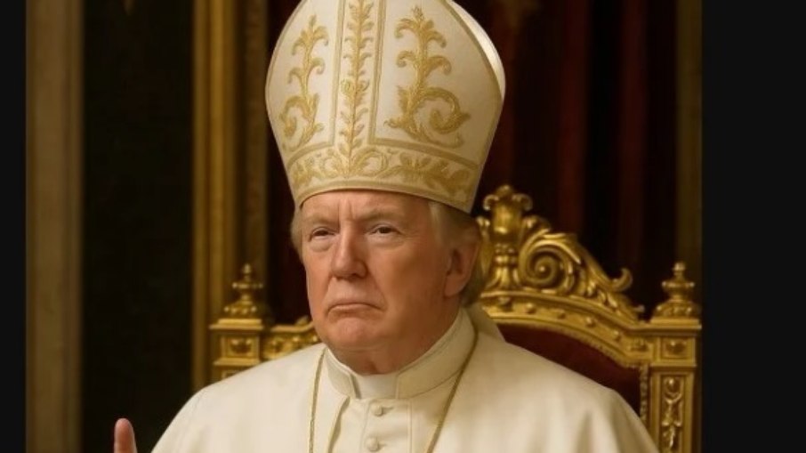 Trump posta foto de IA vestido de Papa Trump posta foto de IA vestido de Papa