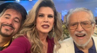 Cida Marques marca presença no SBT e contracena com Saideira