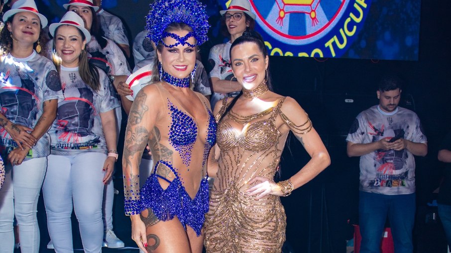 Carla Prata e Isis Camargo em gravação da Tucuruvi