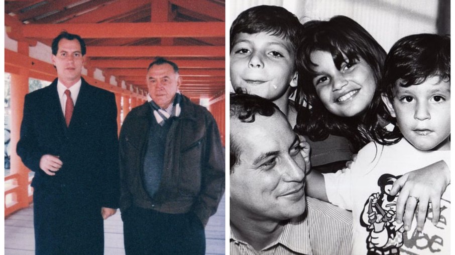 À esquerda Ciro Gomes e seu pai e à direita, o político com três dos quatro filhos, fruto do seu casamento com Patrícia Saboaya À esquerda Ciro Gomes e seu pai e à direita, o político com três dos quatro filhos, fruto do seu casamento com Patrícia Saboaya