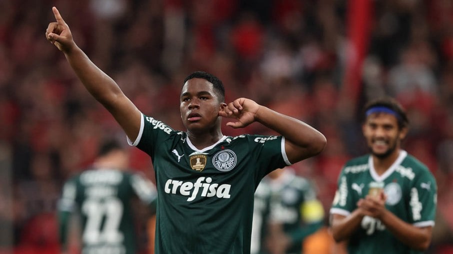 Endrick brilhou na vitória do Palmeiras na última terça-feira
