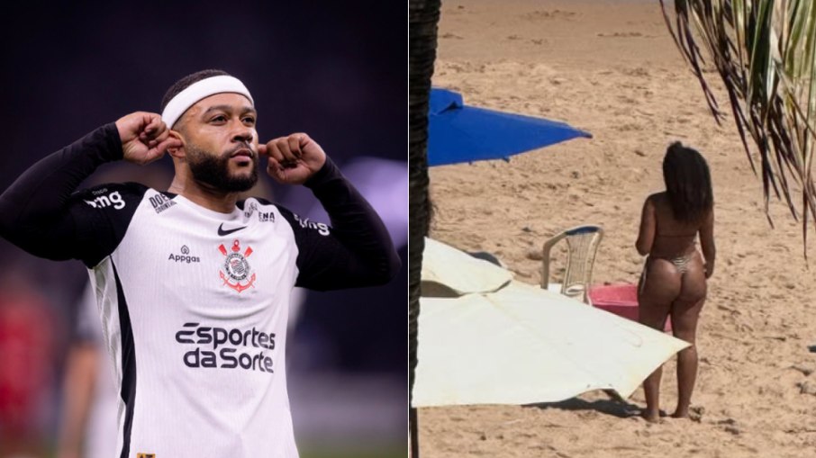 Depay é criticado após postar foto de mulher de biquíni em praia Depay é criticado após postar foto de mulher de biquíni em praia