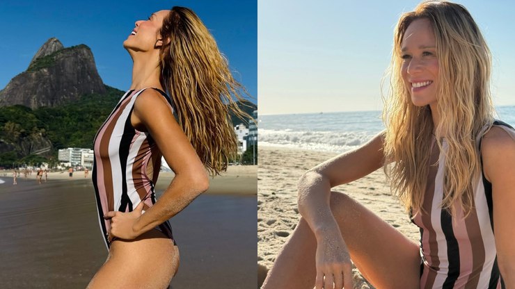 De maiô, Mariana Ximenes abre álbum de fotos e parabeniza o RJ