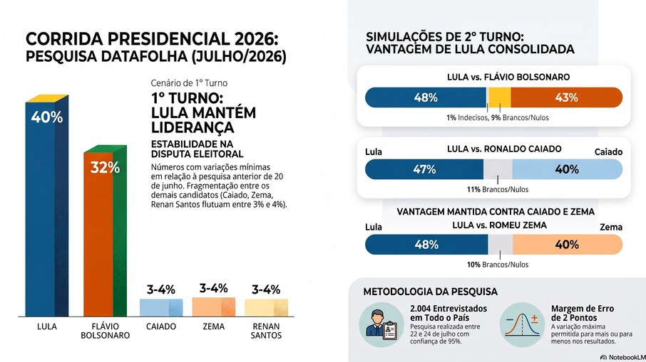 Cenário da pesquisa Datafolha: estabilidade