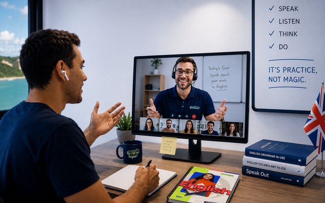 Contra a onda dos apps, curso de inglês aposta no professor