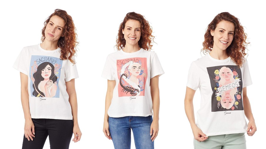 Camisetas dos signos da marca Sommer começa a se popularizar na Amazon e vira opção para colorir os looks do dia a dia!