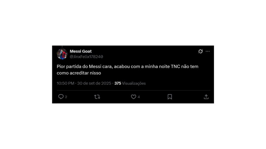 Fãs foram às redes sociais reclamar após a partida