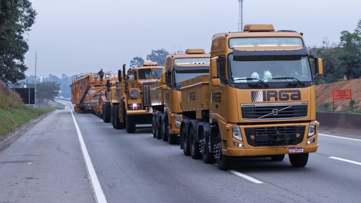 Carga especial inicia novo trajeto pela Dutra nesta terça (25)