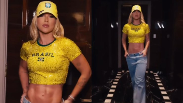 Virginia aposta em look poderoso para estreia do Brasil na Copa