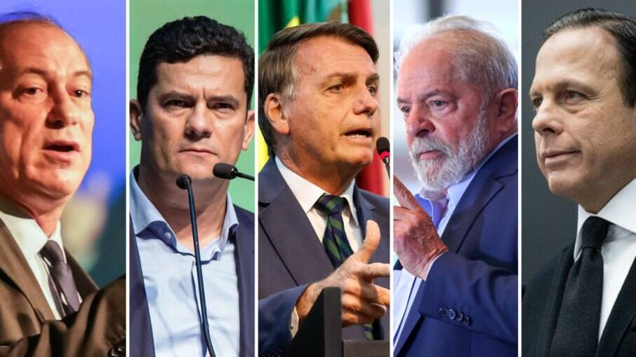 Ciro Gomes, Sergio Moro, Jair Bolsonaro, Lula e João Doria