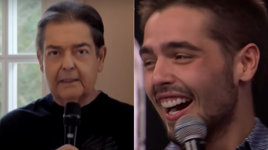 Faustão fez uma surpresa para o filho, João Guilherme, em sua estreia na Band