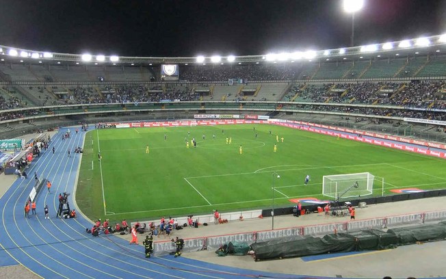 Marcantonio Bentegodi, em Verona (Itália), deverá dar lugar a uma arena menor e mais moderna para a Eurocopa de 2032 Marcantonio Bentegodi, em Verona (Itália), deverá dar lugar a uma arena menor e mais moderna para a Eurocopa de 2032