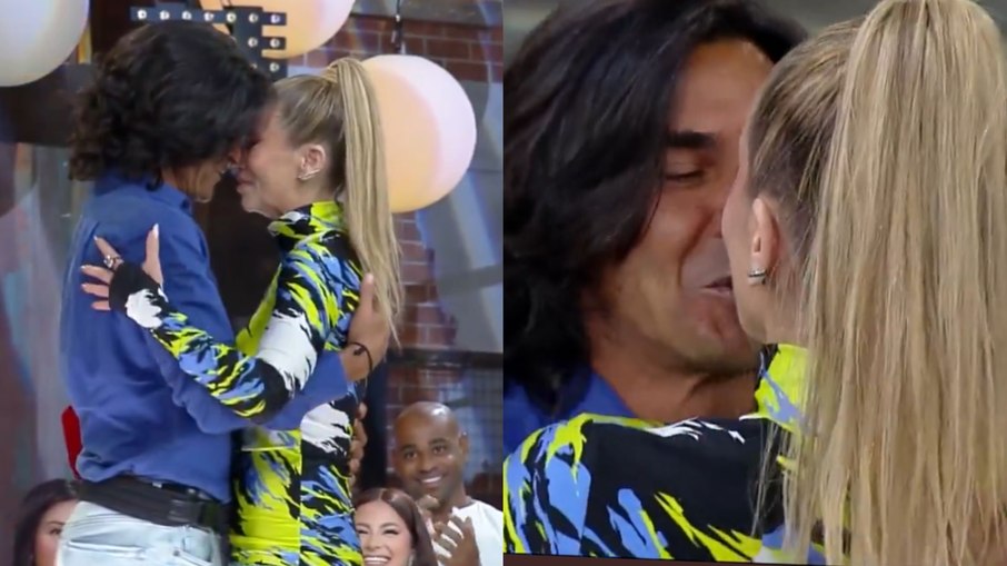 André Gonçalves e Danielle Winits se beijam em 'A Fazenda 15'