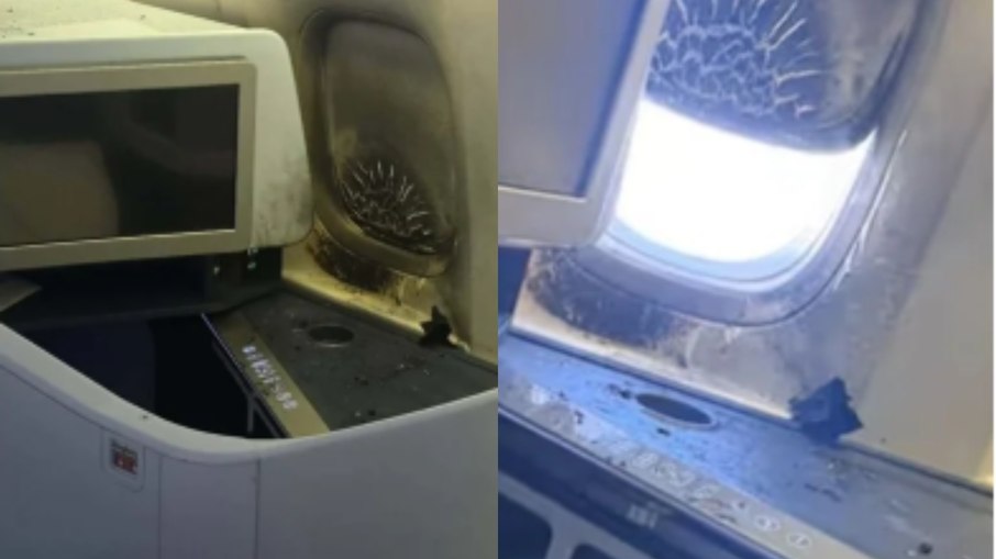 Carregador explode em avião