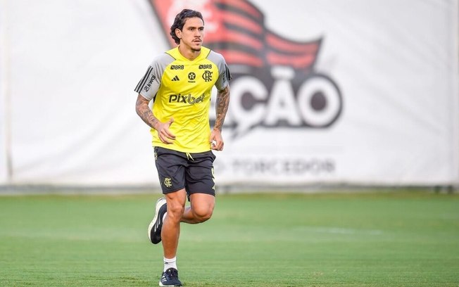 Pedro durante o treino desta quinta