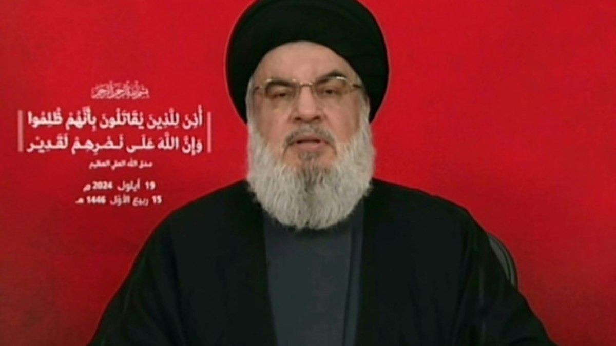 Captura de imagem de Hassan Nasrallah da Al-Manar TV, do Hezbollah, de 19 de setembro de 2024