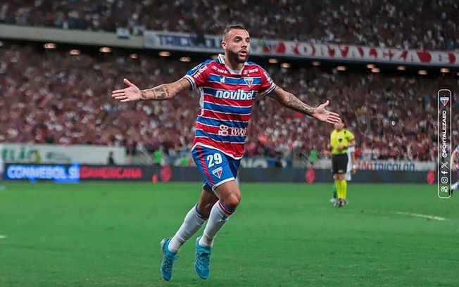 Guilherme é o artilheiro do Fortaleza na Sul-Americana com quatro gols marcados - Foto: Mateus Lotif/FEC Guilherme é o artilheiro do Fortaleza na Sul-Americana com quatro gols marcados - Foto: Mateus Lotif/FEC