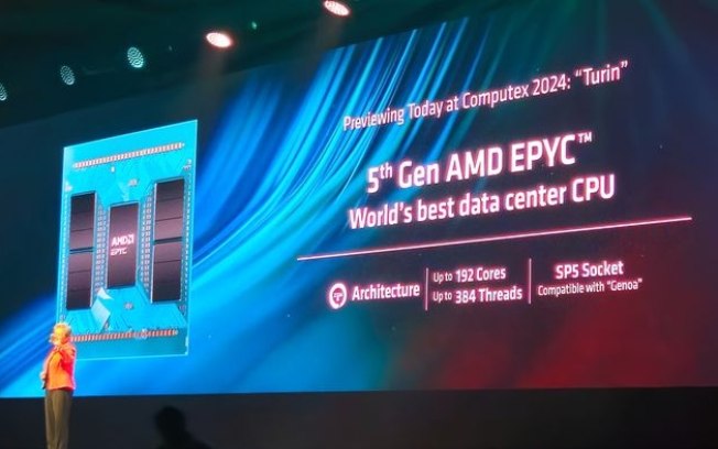 Computex 2024 | AMD anuncia CPU EPYC Turing de 192 núcleos e 384 threads