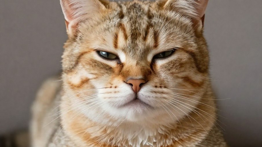 Gato deitado piscando lentamente