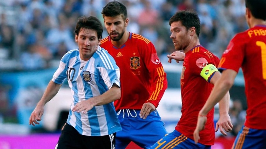 Messi liderou a Argentina contra a Espanha em 2010 Messi liderou a Argentina contra a Espanha em 2010
