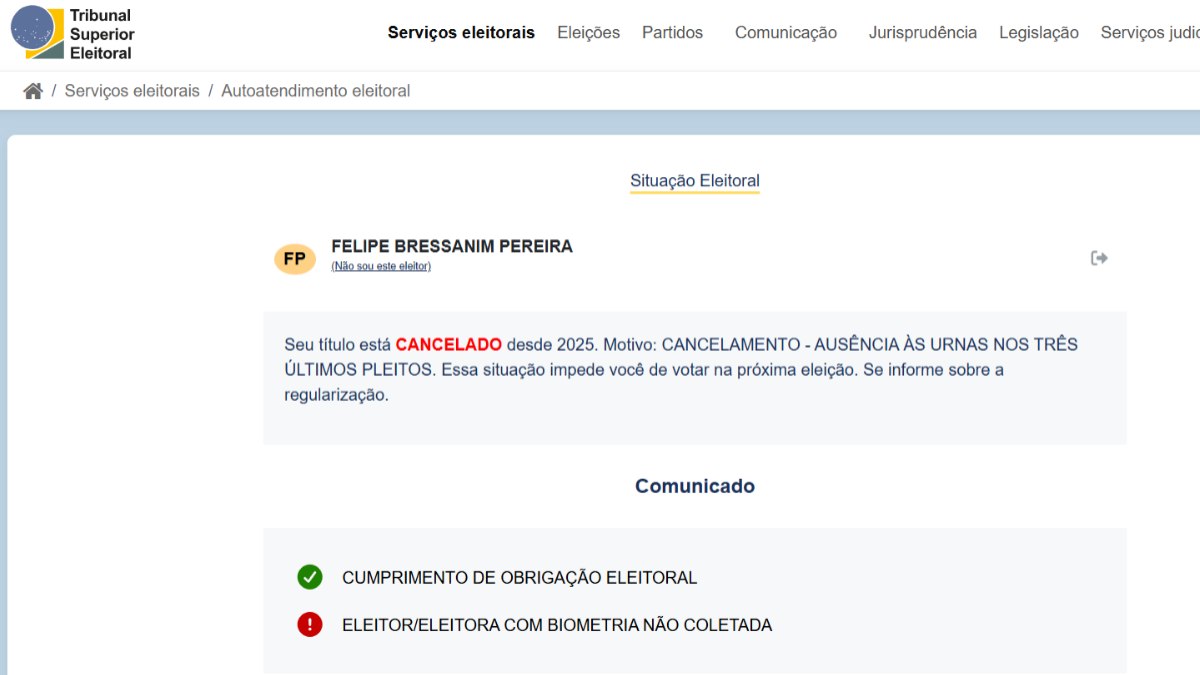 Título do Felca checado pela reportagem do iG Título do Felca checado pela reportagem do iG