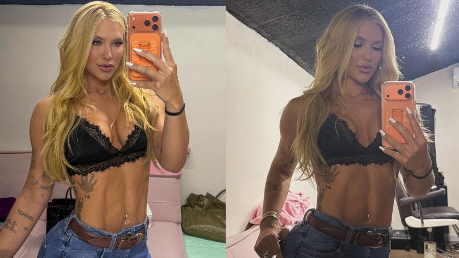 Virginia Fonseca posa de lingerie e exibe novo piercing.