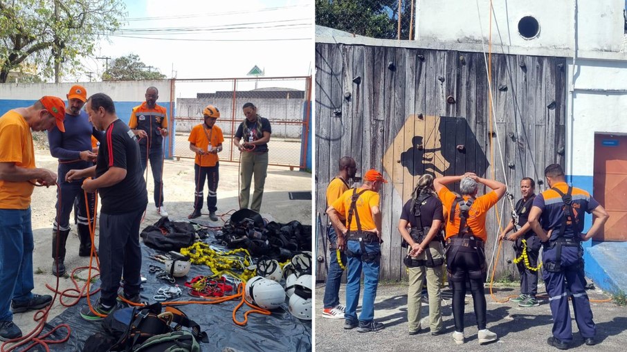 Defesa Civil de Guarulhos treina agentes para trabalhos em altura