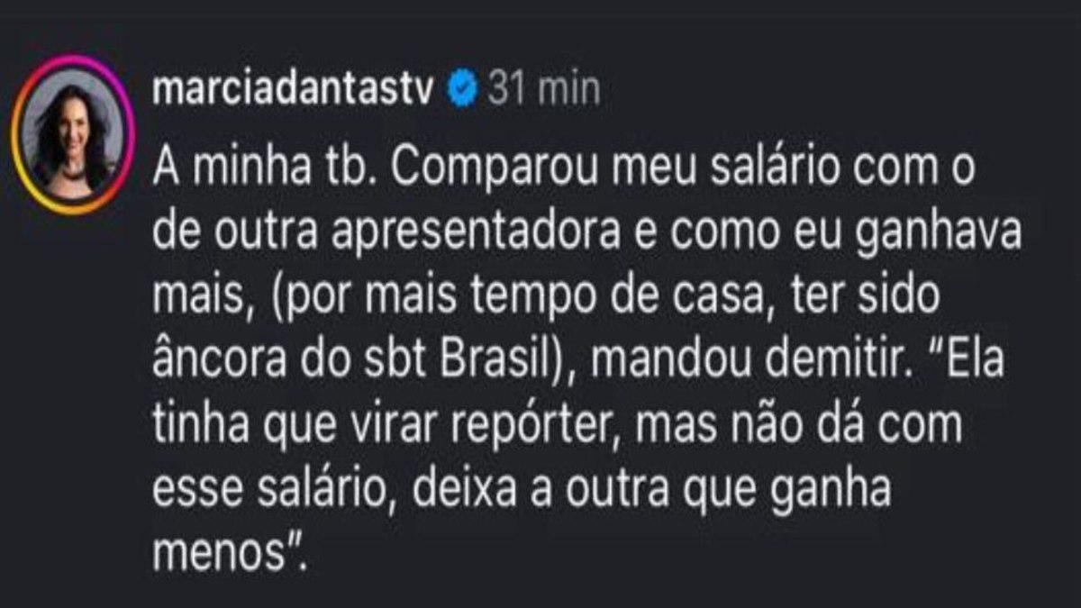 Márcia Dantas comentou sobre saída de Rinaldi do SBT Márcia Dantas comentou sobre saída de Rinaldi do SBT