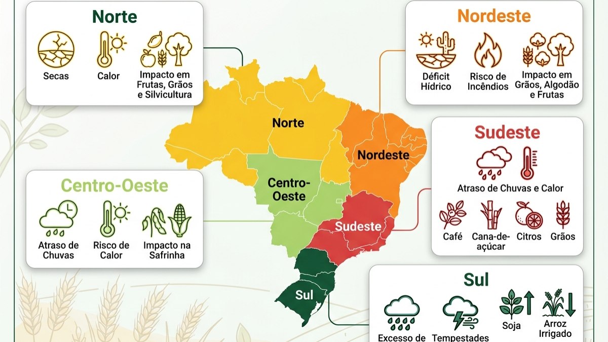 Impactos do El Niño na produção agrícola do país variam de região para região Impactos do El Niño na produção agrícola do país variam de região para região