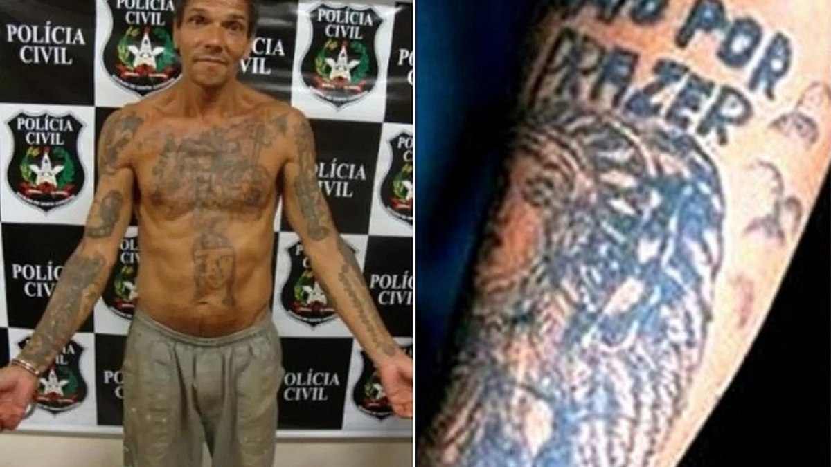 Pedrinho Matador tinha uma tatuagem escrita 'mato por prazer'