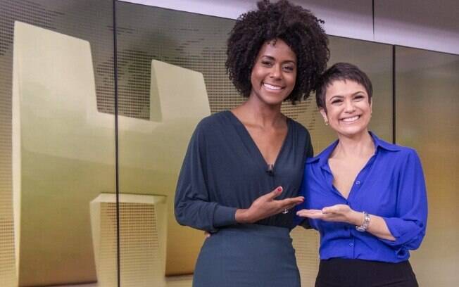 Maju e Sandra no estúdio do 