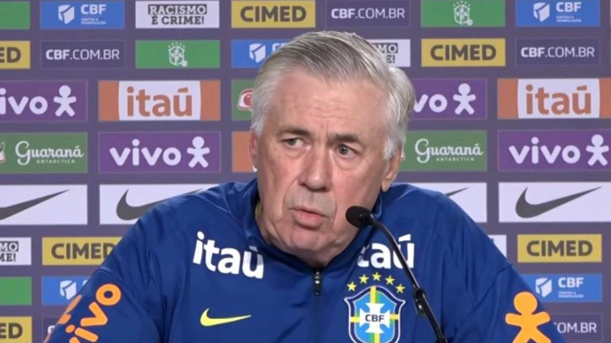 Técnico da Seleção, Carlo Ancelotti deu entrevista nesta terça-feira (3), véspera do confronto contra o Chile Técnico da Seleção, Carlo Ancelotti deu entrevista nesta terça-feira (3), véspera do confronto contra o Chile